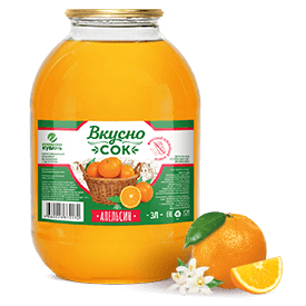 Напиток сокосодержащий апельсиновый в стеклянной банке 3 литра