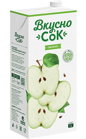 Упаковка «ВкусноСок», вкус - Яблоко. Объем 2 литра.